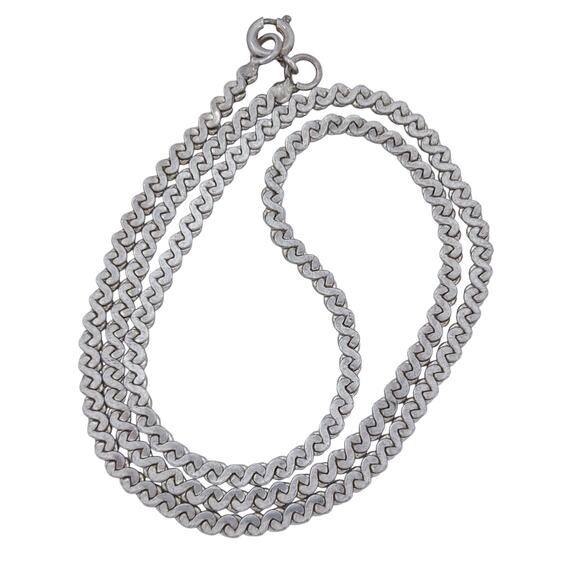 Serpentine S Link Chain Necklace | Vintage Sterling Silver 925 | 15" - Picture 1 of 4